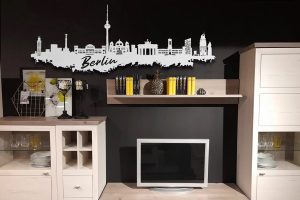 Berlin Stadt Skyline Edelstahl Wandbild