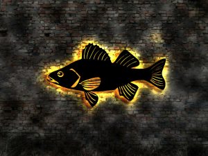 Fische 3D LED Wandbild aus Holz