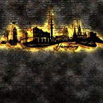 3D LED Wandbild Skyline Stadtbild aus Holz