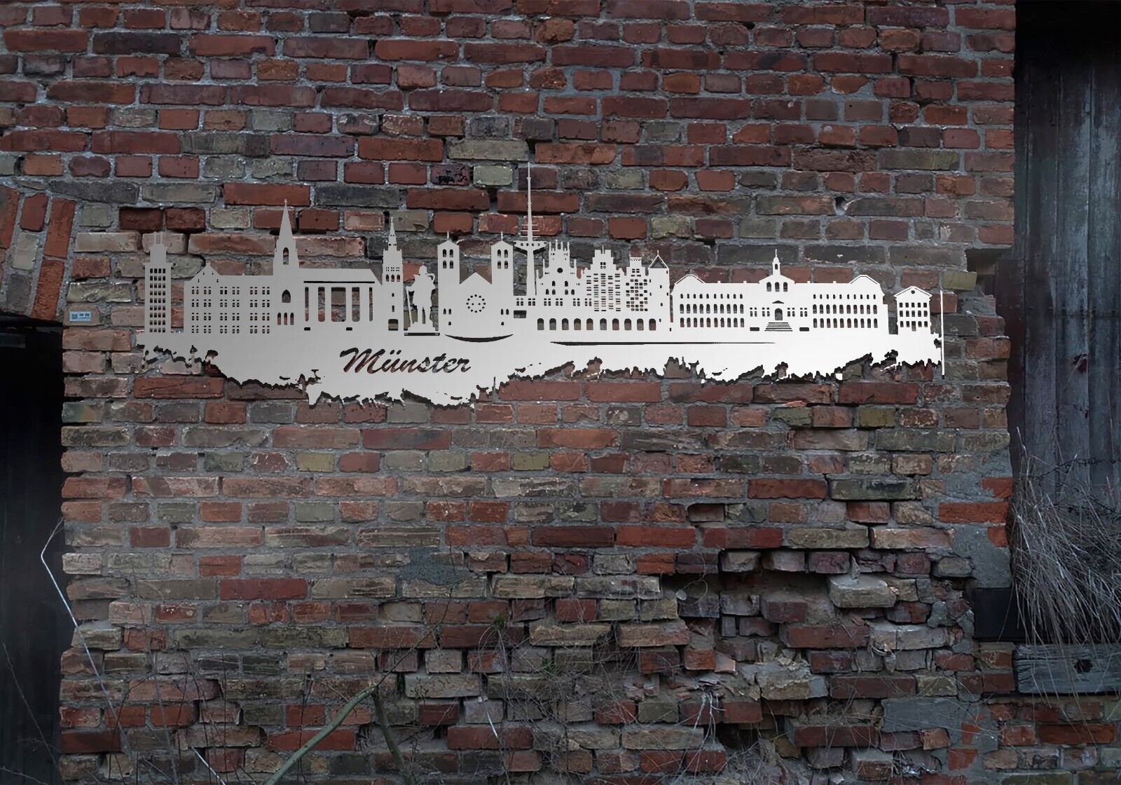 Edelstahl Skyline Wandbild Stadt