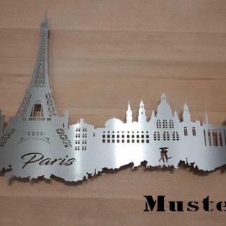 Edelstahl Skyline Wandbild Stadt