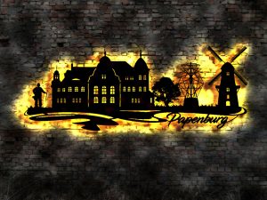 Papenburg 3D LED Wandbild aus Holz
