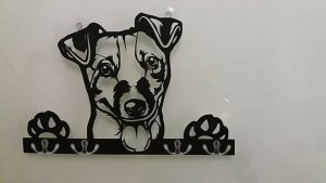 Schlüsselbrett Jack-Russell-Terrier aus Holz - Leinengarderobe 